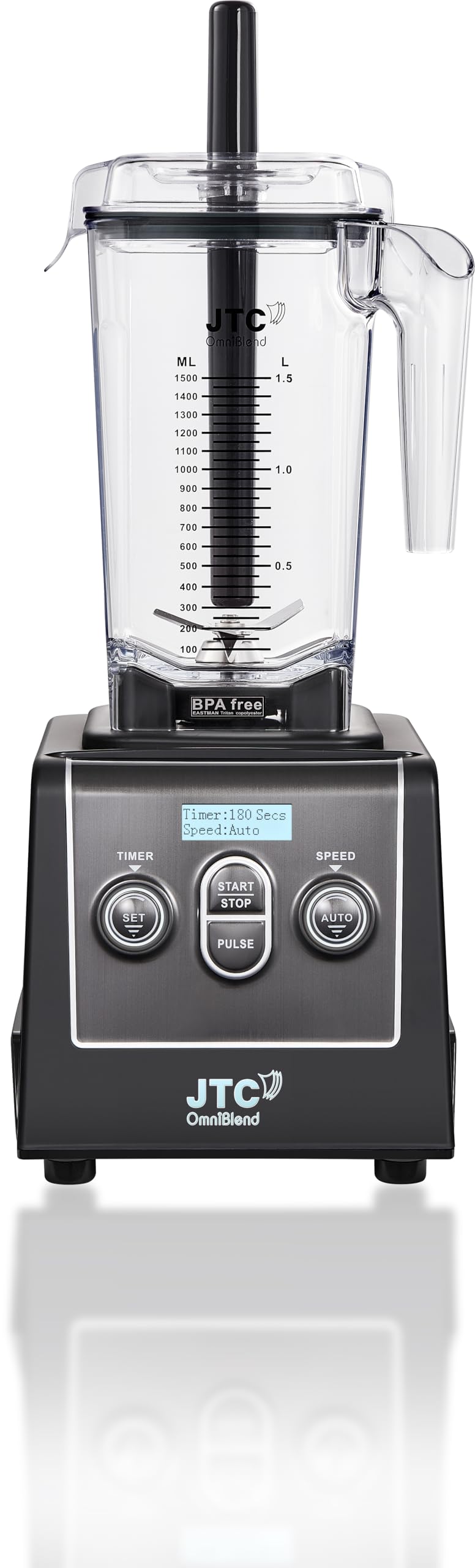 JTC OmniBlend VI 900 DQ Black 10 Speed Set Mode Pulse Mode includes OmniShield I sound shield, 3 HP Professional Commercial High Performance Blender with 7 Year Warranty