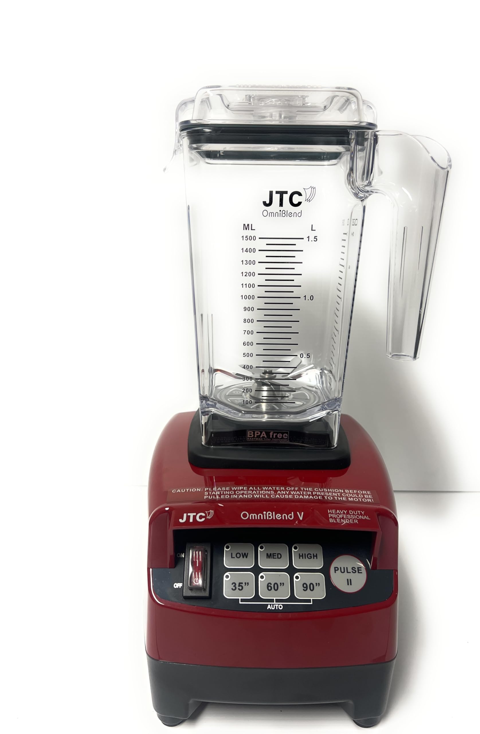 JTC OmniBlend V TM 800 Maroon with 3 HP Professional Heavy-Duty Blender, 1.5Litre  D Jug with Tamper Rod BPA-Free Jug, Preset Speed Control, Preset Times and Pulse function. 7 Year Warranty, Blend, Smoothie Blender