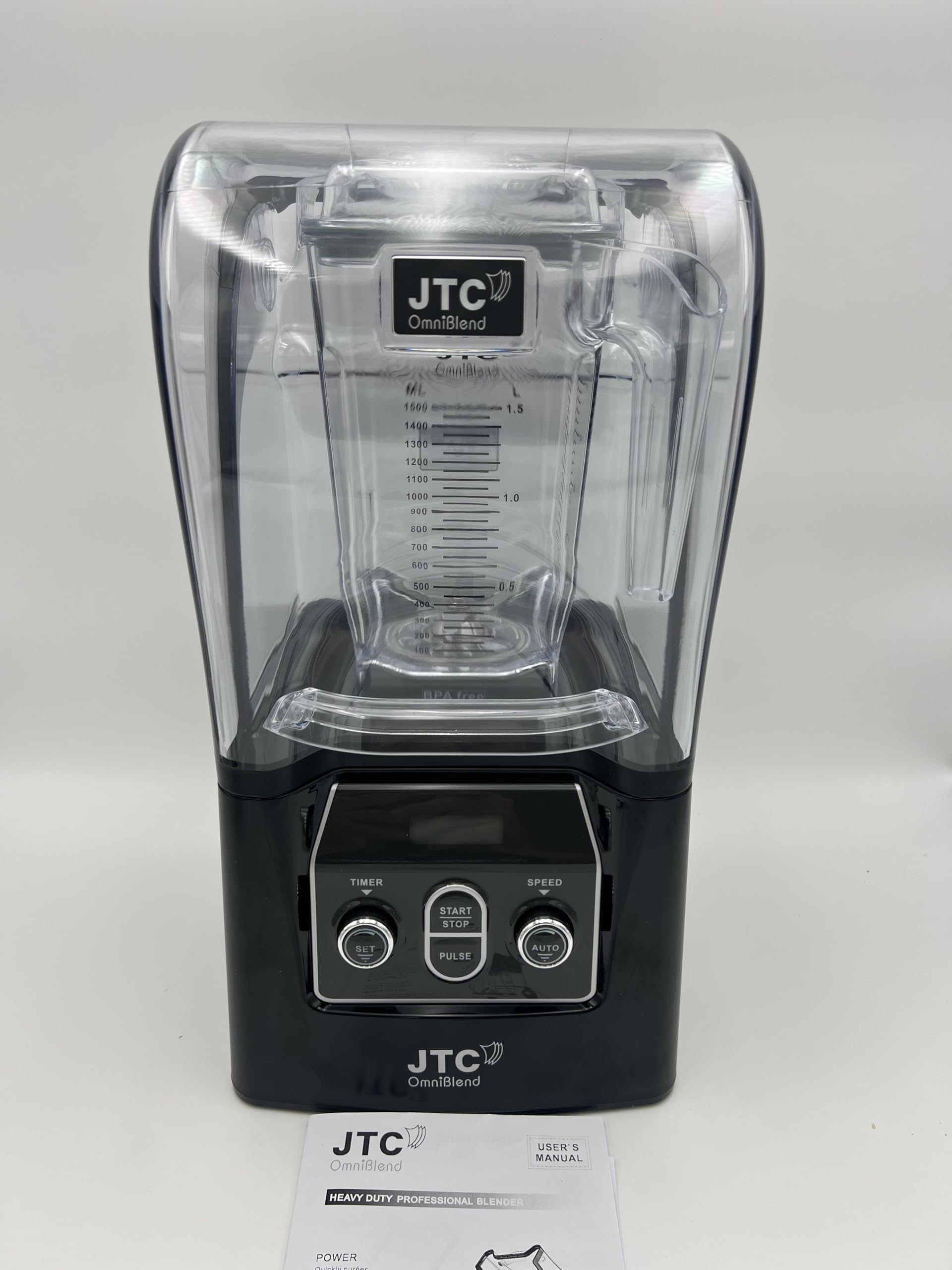 JTC OmniBlend VI 900 QD - 10 Speed, Set Mode, Pulse Mode, Powerful 3 HP Commercial High-Performance Blender. Blend Built in Sound Guard Technology, Removable for cleaning, 7 Year Warranty,