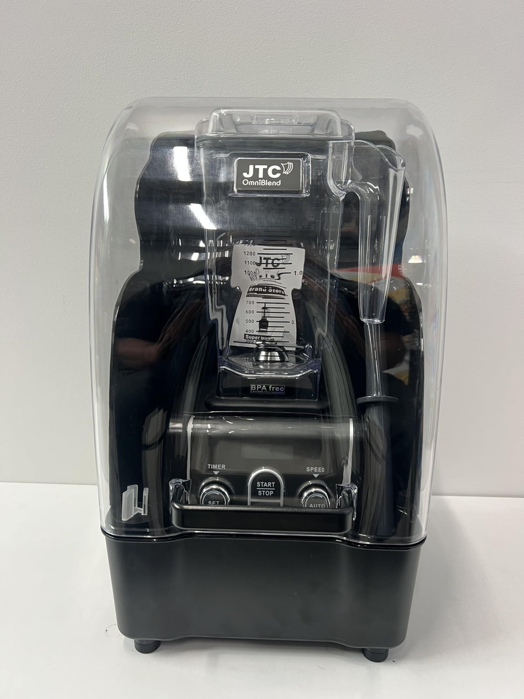 JTC OmniBlend VI 900 DQ Black 10 Speed Set Mode Pulse Mode includes OmniShield I sound shield, 3 HP Professional Commercial High Performance Blender with 7 Year Warranty