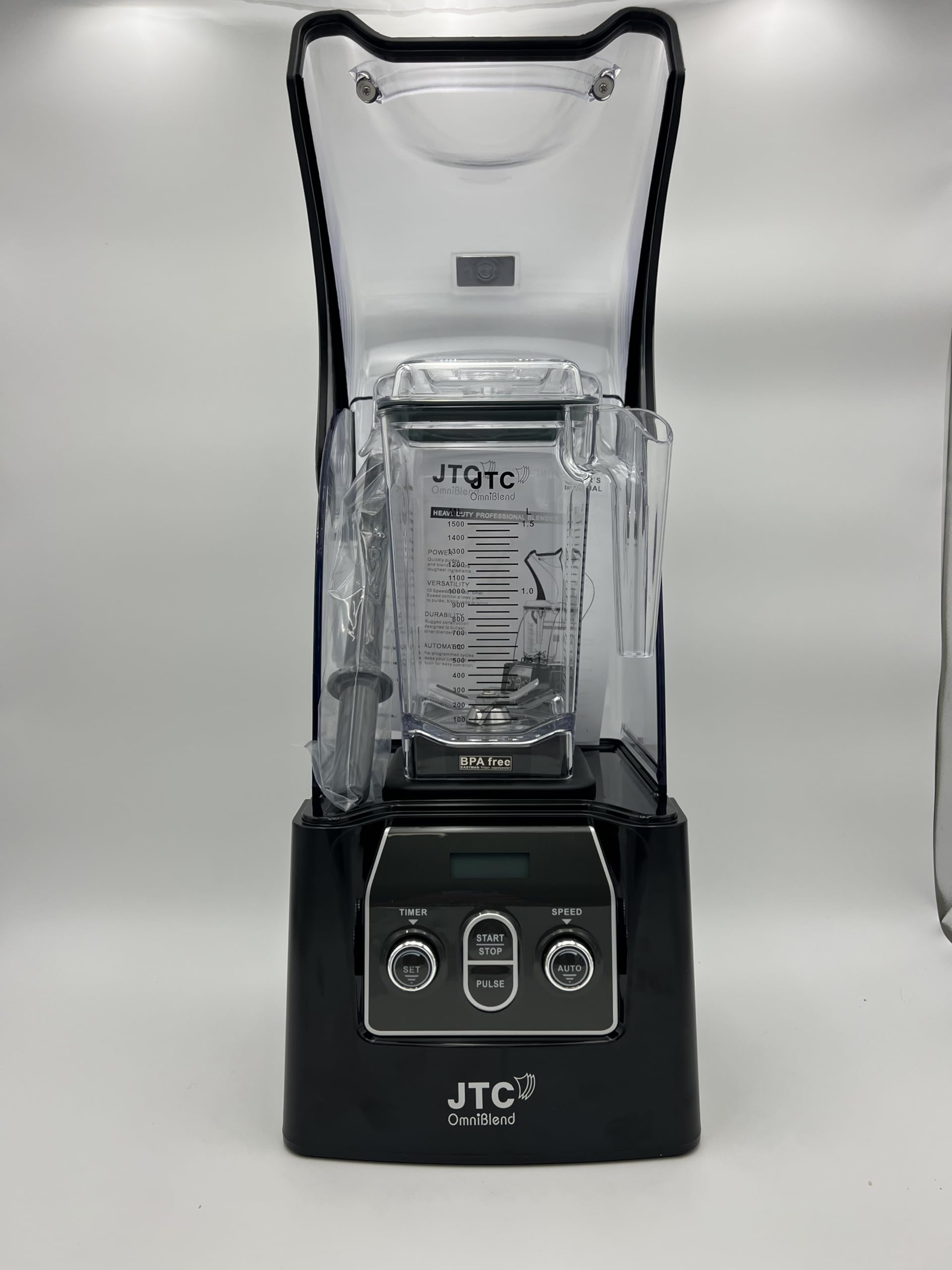 JTC OmniBlend VI 900 QD - 10 Speed, Set Mode, Pulse Mode, Powerful 3 HP Commercial High-Performance Blender. Blend Built in Sound Guard Technology, Removable for cleaning, 7 Year Warranty,