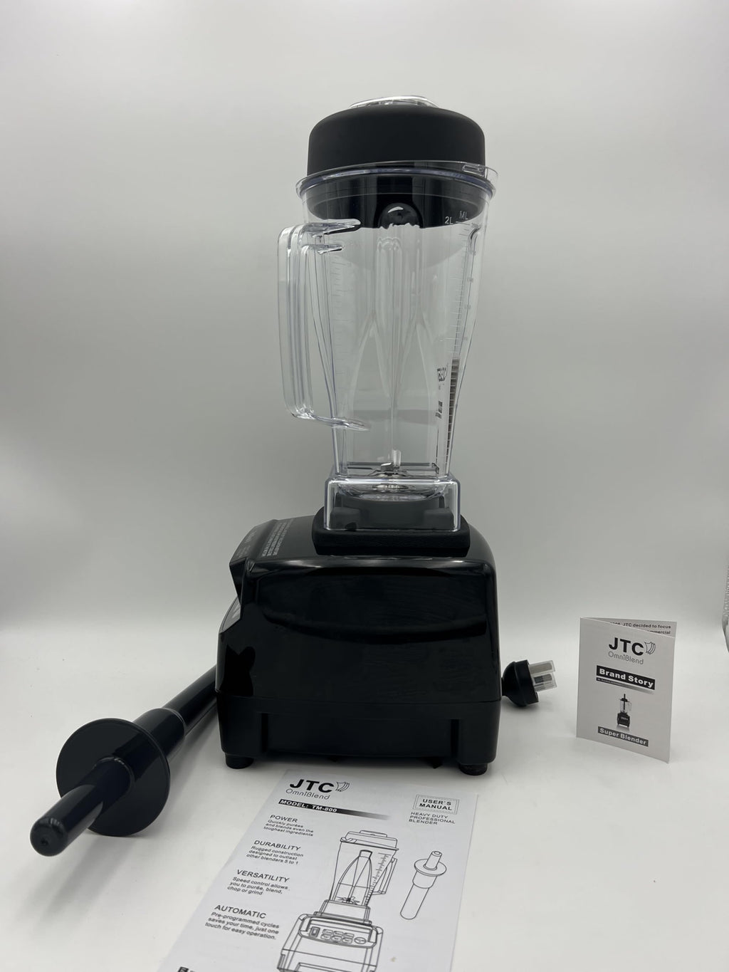 JTC TM 800 OmniBlend V 3 HP Professional heavy-duty Blender, 2.0 L BPA-Free Jug, Preset Speed Control, PreSet Times and Pulse function. 7 Year Warranty, Blend, Smoothie Blender, Black Color