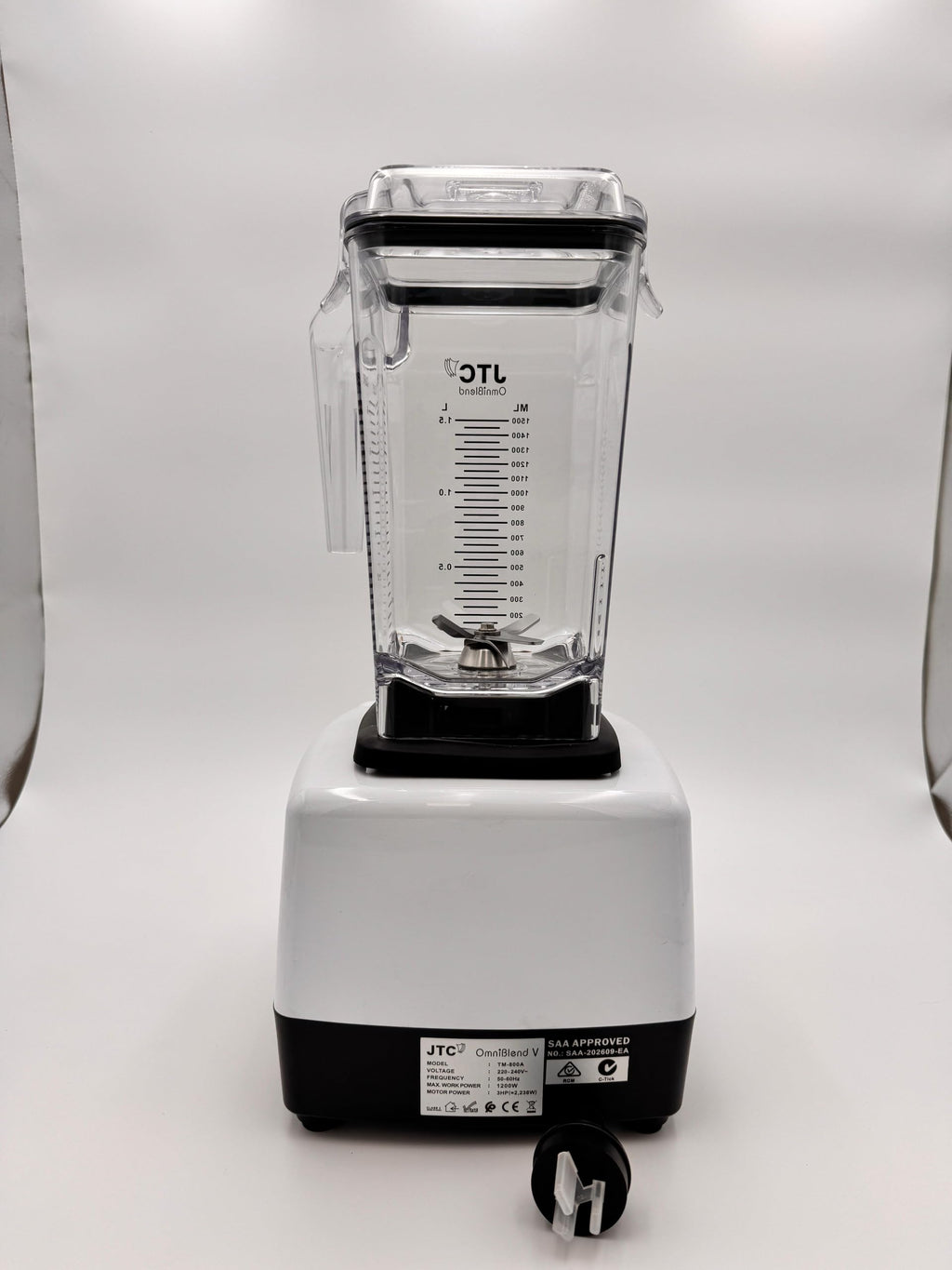 JTC OmniBlend V TM 800 Professional Blender, 1.5 Litre D Jug Set BPA-Free Container, Set Speed Settings with Set Timer