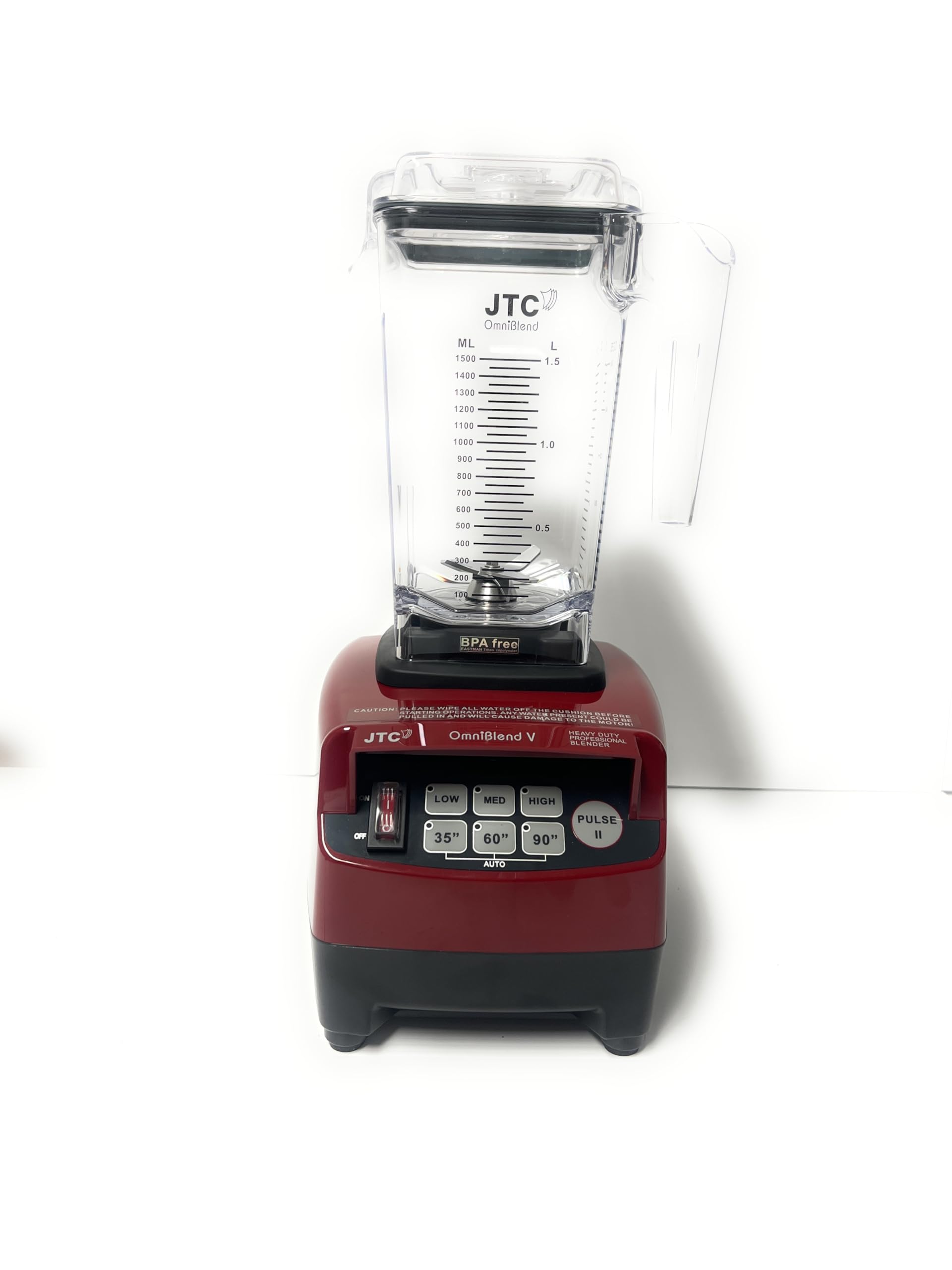 JTC OmniBlend V TM 800 Maroon with 3 HP Professional Heavy-Duty Blender, 1.5Litre  D Jug with Tamper Rod BPA-Free Jug, Preset Speed Control, Preset Times and Pulse function. 7 Year Warranty, Blend, Smoothie Blender