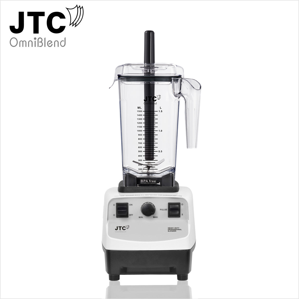 TM-767A B D 1.5Litre Jug with Clear lid or Rubber Lid Tamper Rod