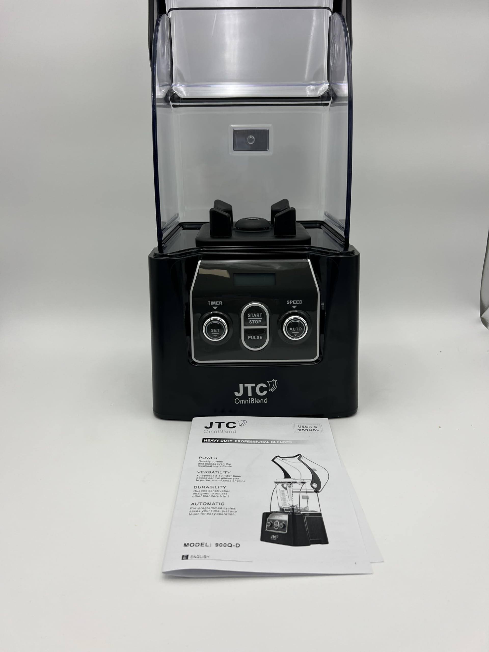 JTC OmniBlend VI 900 QD - 10 Speed, Set Mode, Pulse Mode, Powerful 3 HP Commercial High-Performance Blender. Blend Built in Sound Guard Technology, Removable for cleaning, 7 Year Warranty,