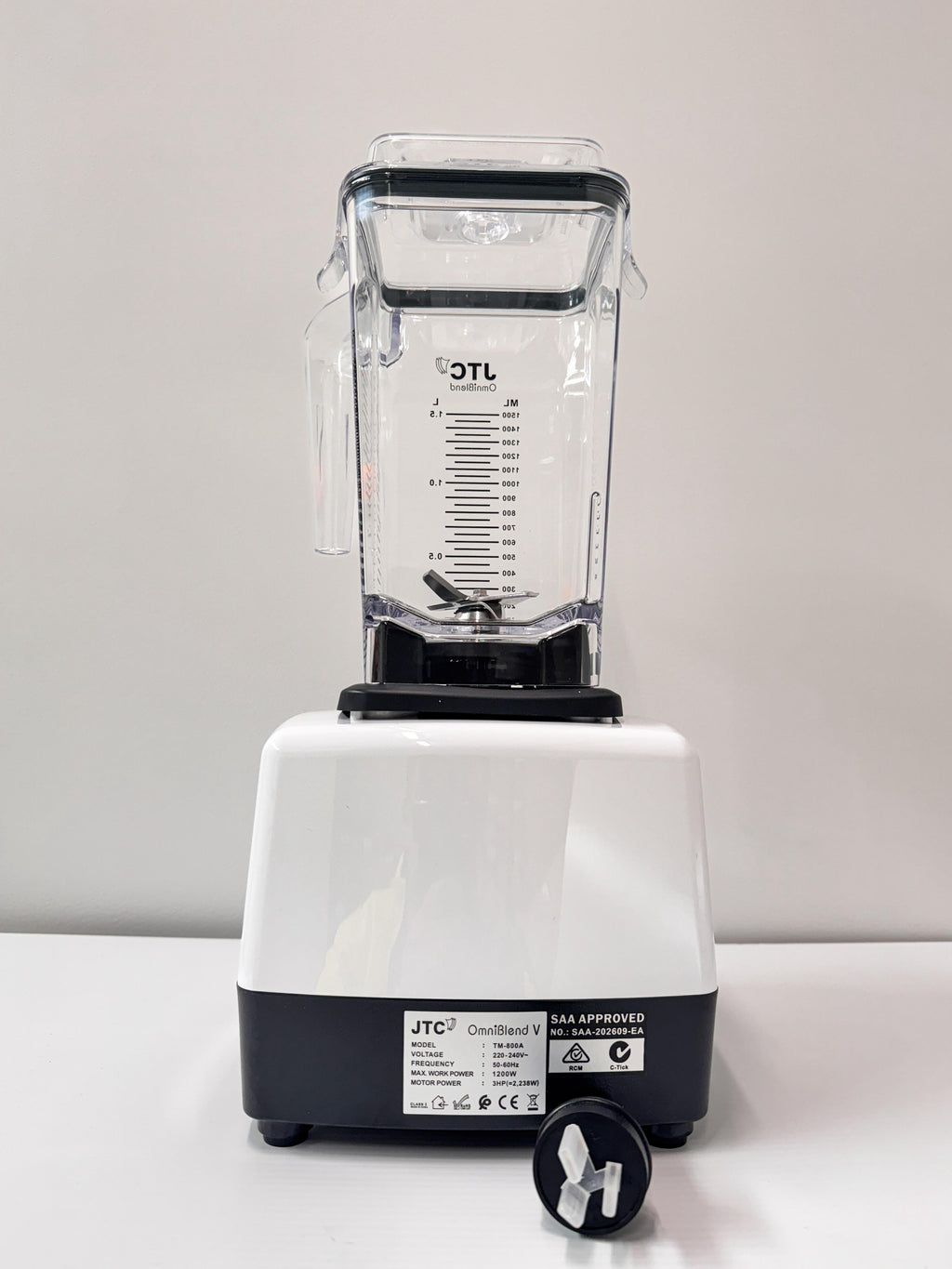 JTC OmniBlend V TM 800 Professional Blender, 1.5 Litre D Jug Set BPA-Free Container, Set Speed Settings with Set Timer