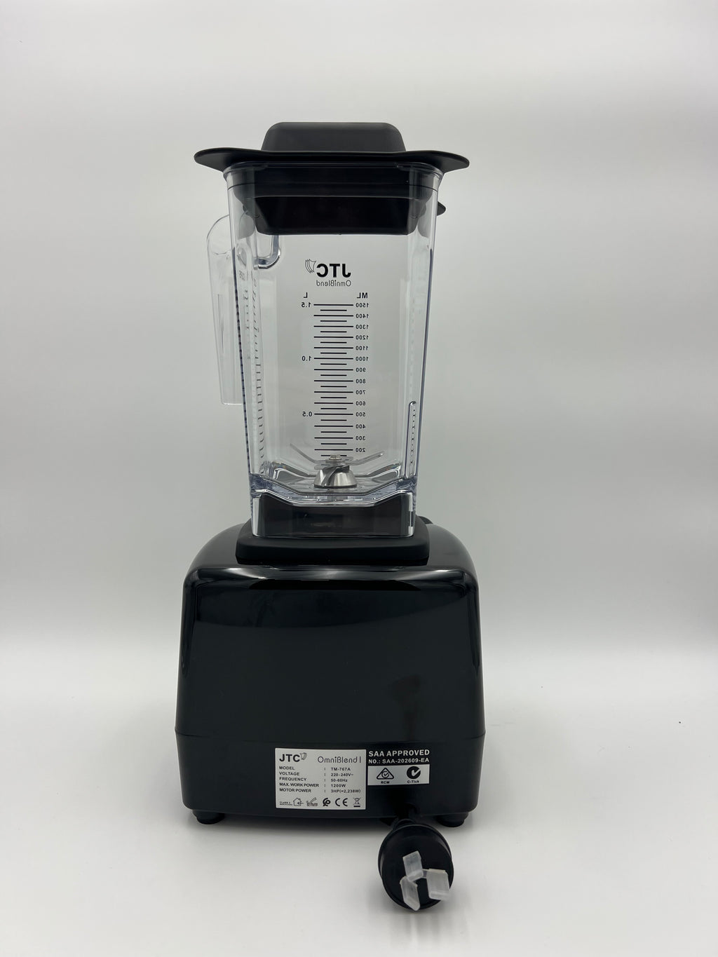 TM-767A B D 1.5Litre Jug with Clear lid or Rubber Lid Tamper Rod