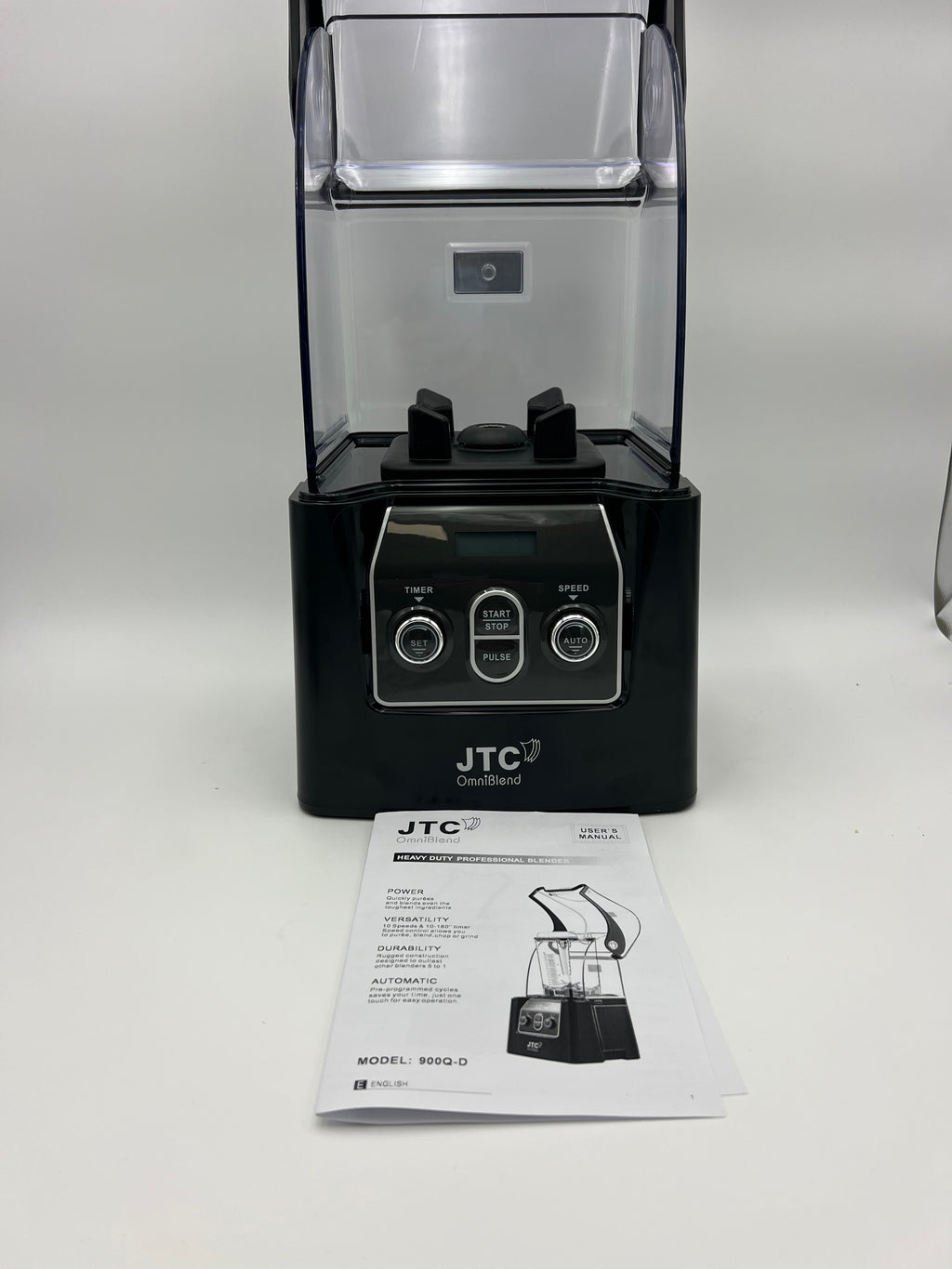 JTC OmniBlend VI 900 QD - 10 Speed, Set Mode, Pulse Mode, Powerful 3 HP Commercial High-Performance Blender. Blend Built in Sound Guard Technology, Removable for cleaning, 7 Year Warranty,