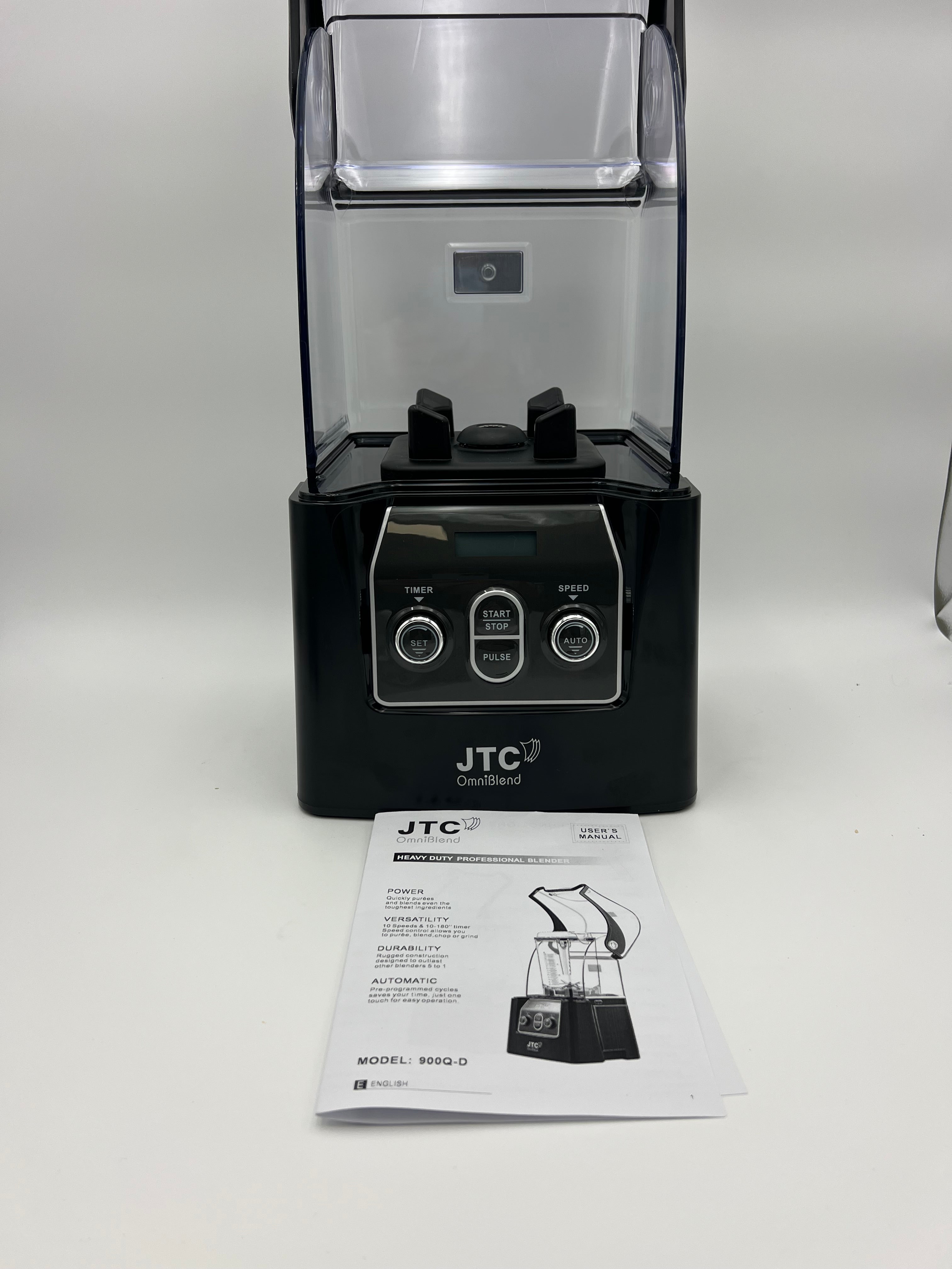 JTC OmniBlend VI 900 QD - 10 Speed, Set Mode, Pulse Mode, Powerful 3 HP Commercial High-Performance Blender. Blend Built in Sound Guard Technology, Removable for cleaning, 7 Year Warranty,