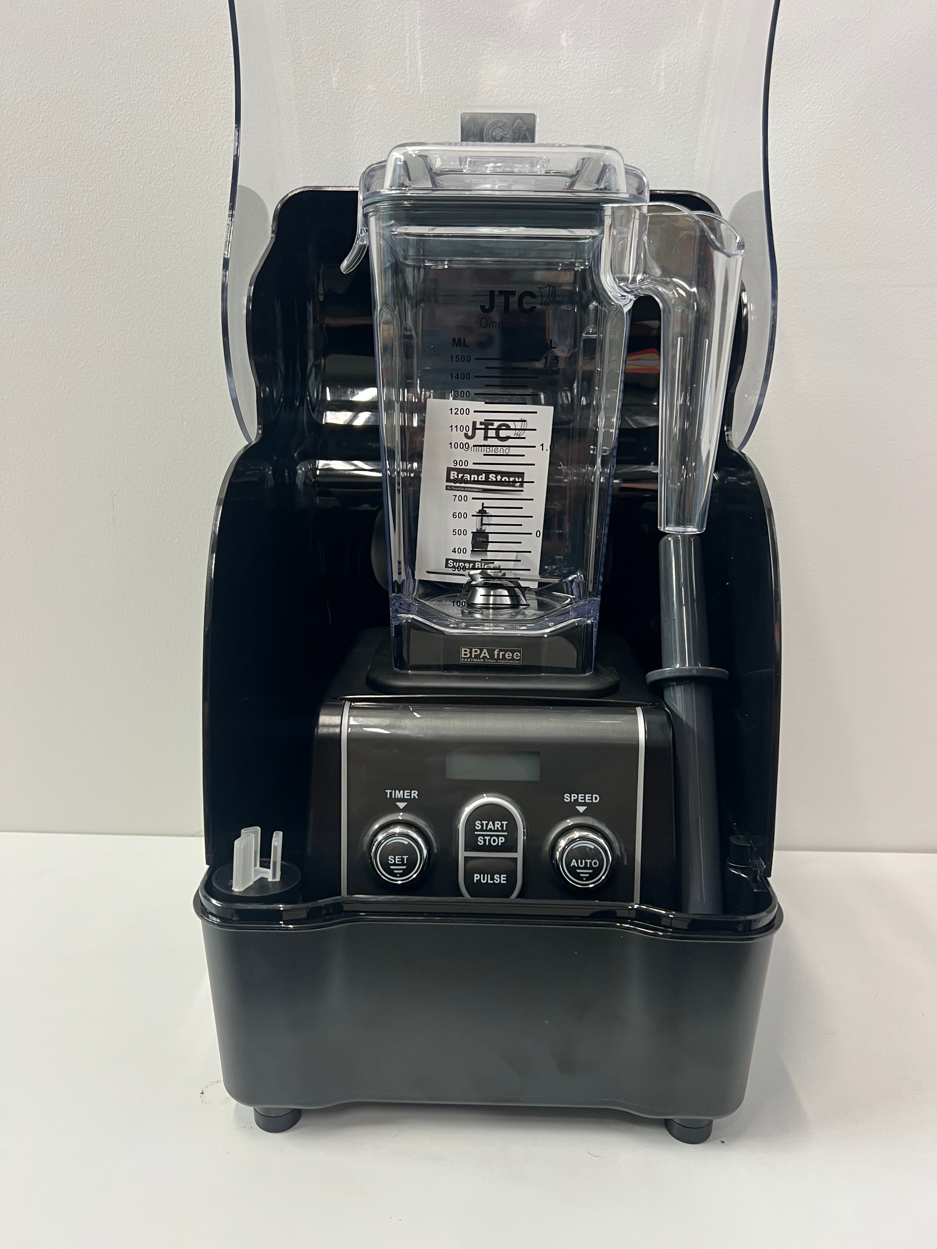 JTC OmniBlend VI 900 DQ Black 10 Speed Set Mode Pulse Mode includes OmniShield I sound shield, 3 HP Professional Commercial High Performance Blender with 7 Year Warranty