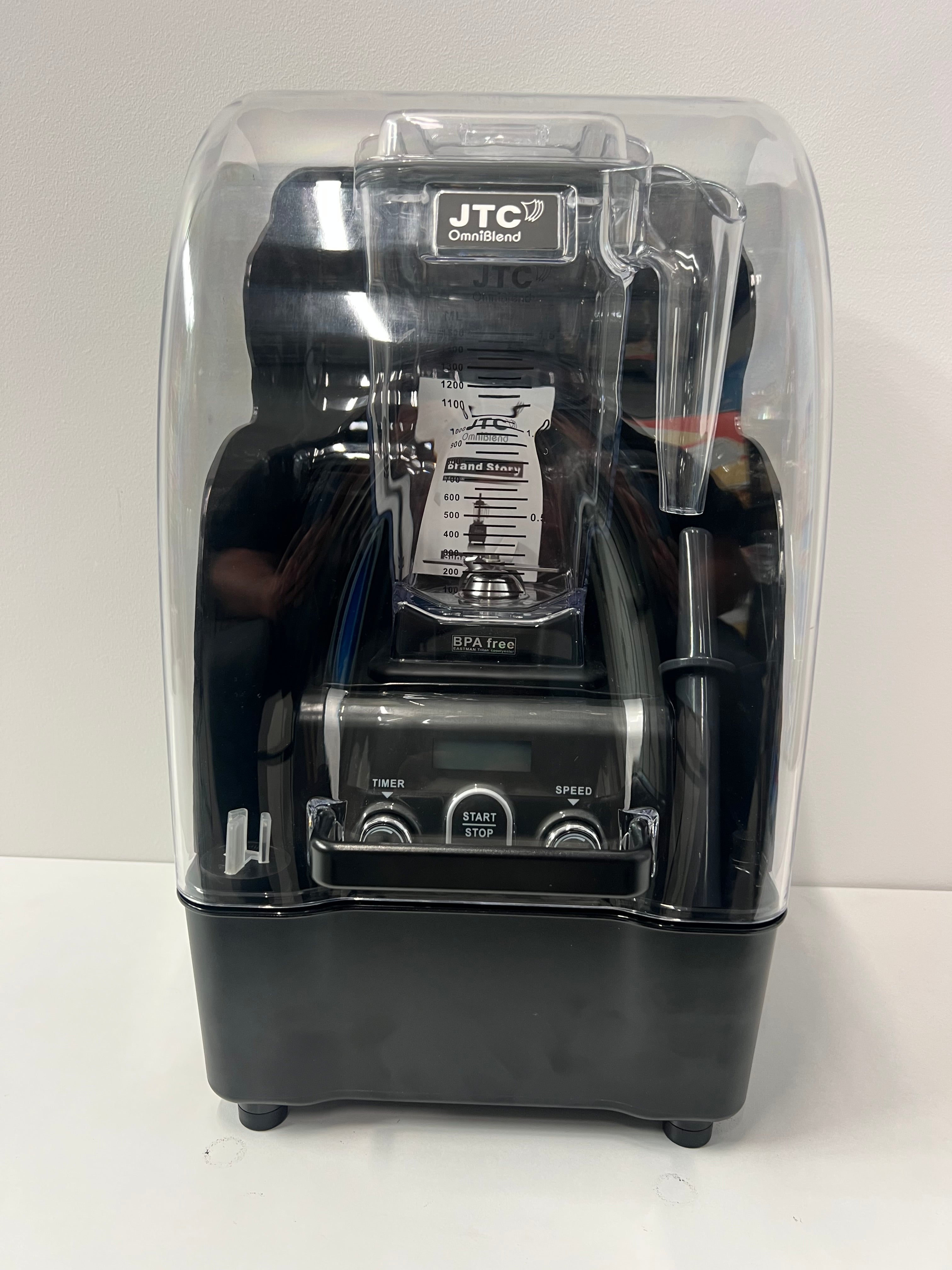 JTC OmniBlend VI 900 DQ Black 10 Speed Set Mode Pulse Mode includes OmniShield I sound shield, 3 HP Professional Commercial High Performance Blender with 7 Year Warranty