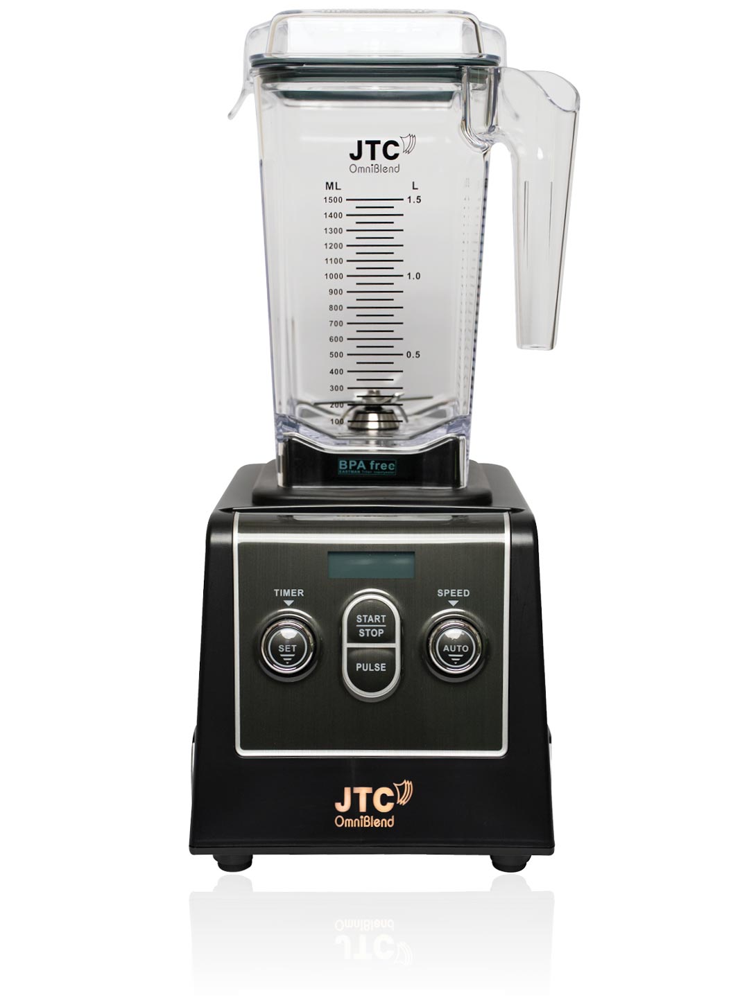 JTC OmniBlend VI 900 DQ Black 10 Speed Set Mode Pulse Mode includes OmniShield I sound shield, 3 HP Professional Commercial High Performance Blender with 7 Year Warranty
